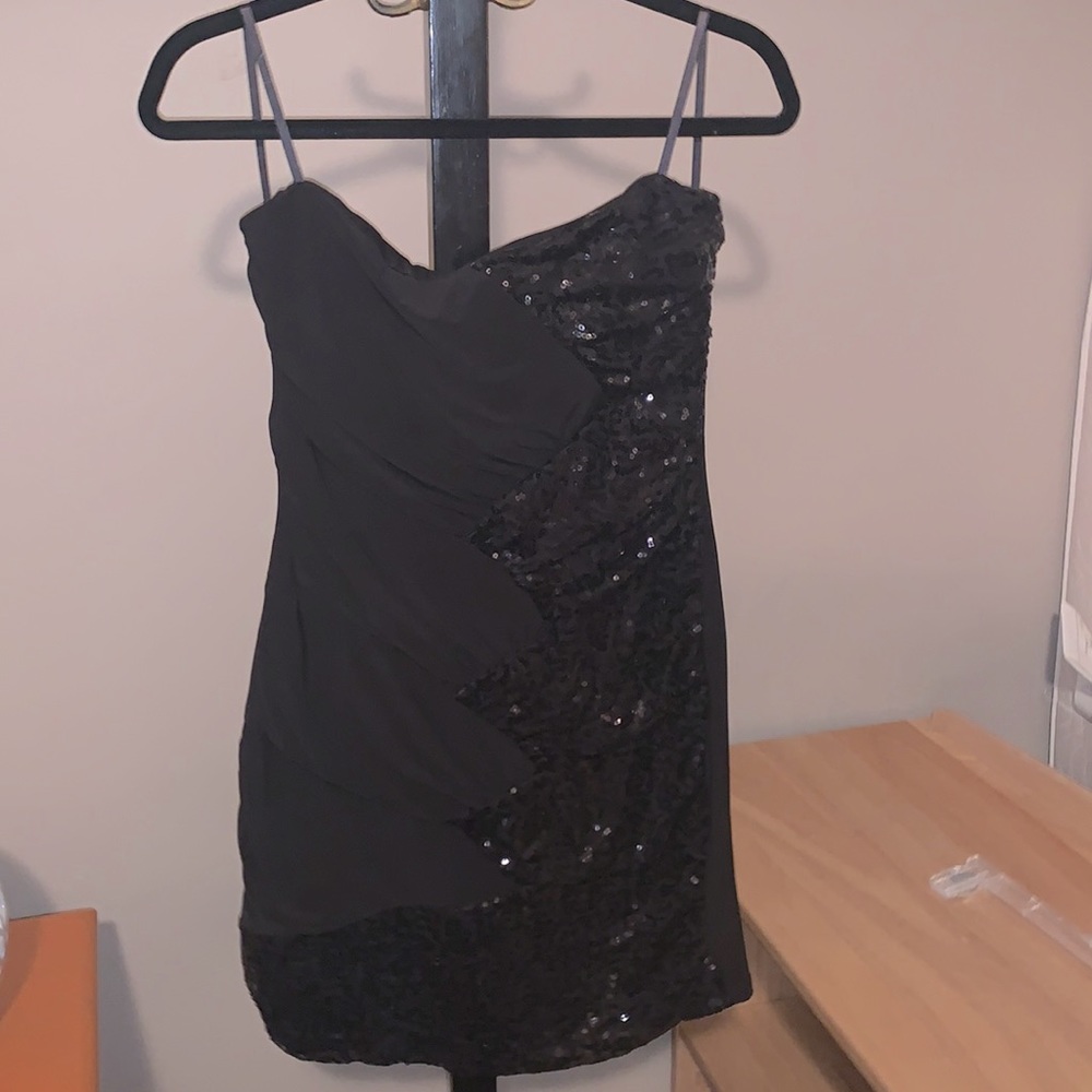 Sequin Strapless black dress